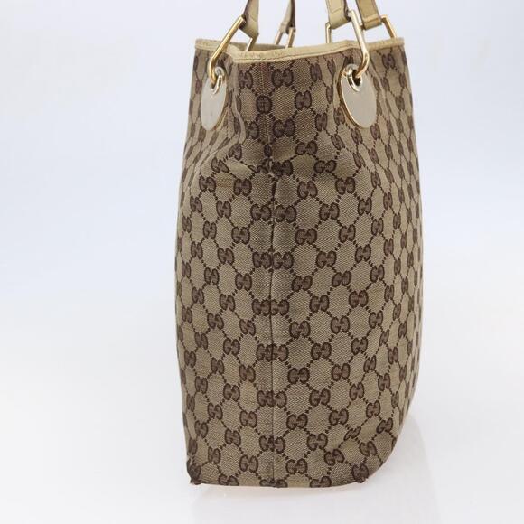 GUCCI GG Canvas Tote Bag Beige Gold - Picture 5 of 12